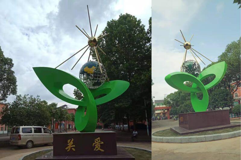 不銹鋼校園雕塑《關(guān)愛(ài)》