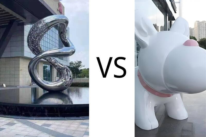 不銹鋼雕塑和玻璃鋼雕塑哪個好？區(qū)別有哪些？